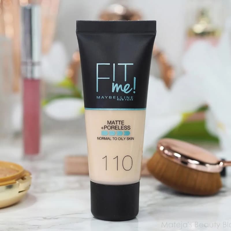 Maybelline New York Fit Me Matte + Poreless Foundation, 110 Porcelain, 30ml