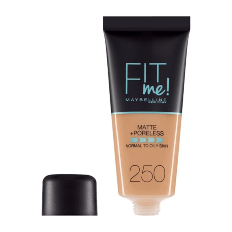 Maybelline New York Fit Me Matte + Poreless Foundation, 250 Sun Beige, 30ml
