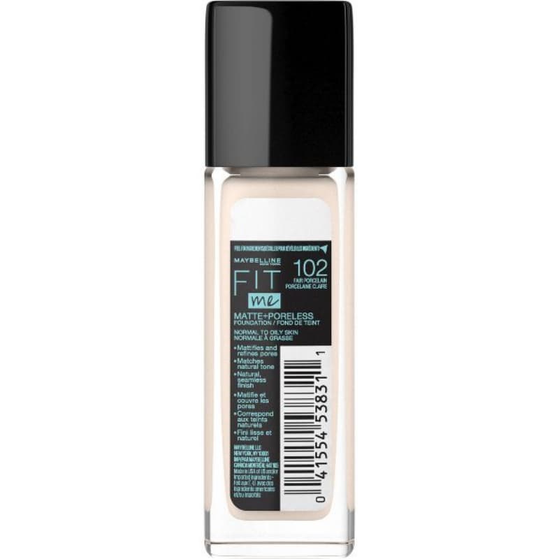 Maybelline Fit Me Matte + Poreless Oil Free Liquid Foundation -  102 Fair P