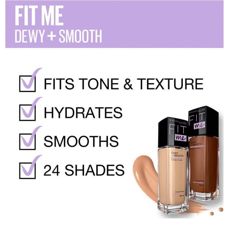 Maybelline New York Fit Me Dewy + Smooth Liquid Foundation SPF 23, 115 Ivor