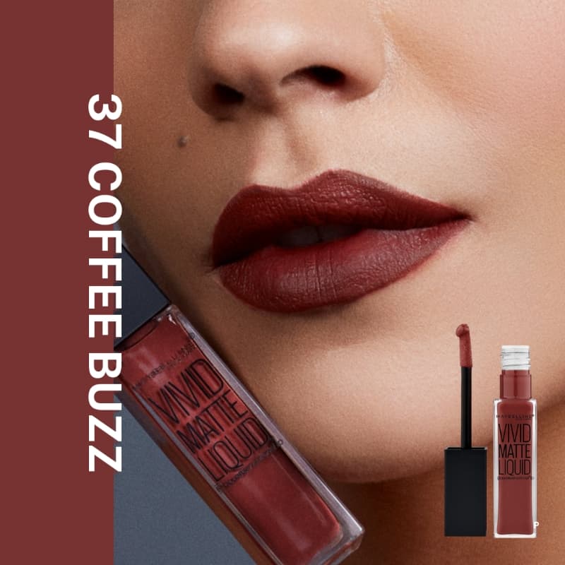 Maybelline Vivid Matte Liquid Lipstick Shade 37 Coffee Buzz